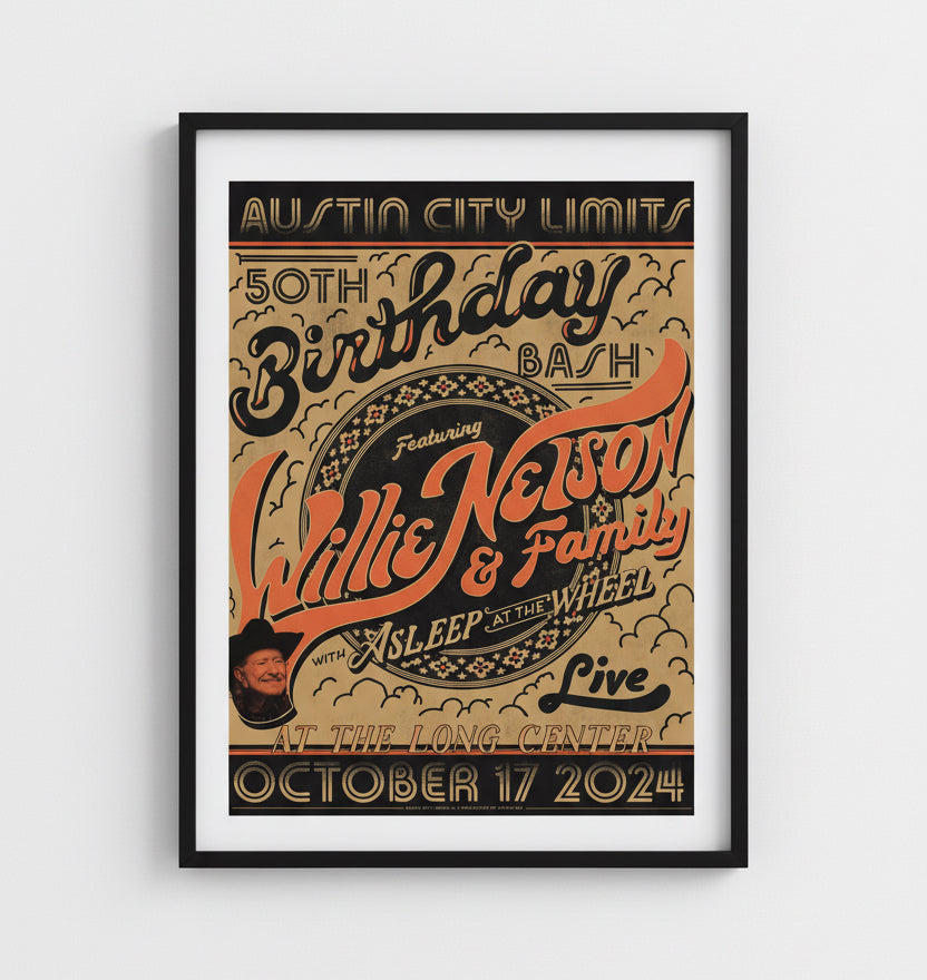 S50 - WILLIE NELSON AND FAMILY WITH ASLEEP AT THE WHEEL POSTER