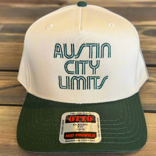 Cap with 'Austin City Limits' text on a white background