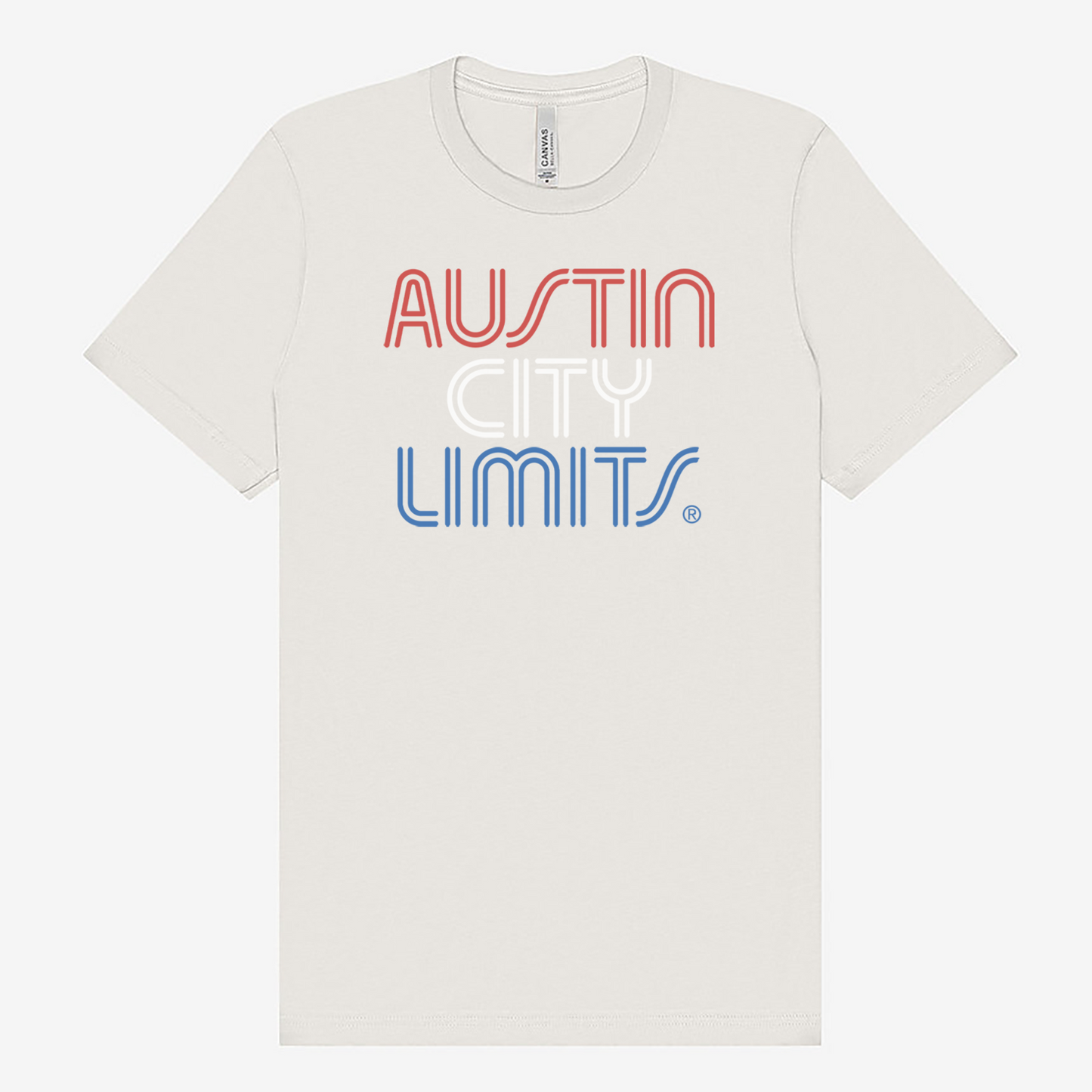 Official Austin City Limits Merchandise with a Red White and Blue Americana Logo