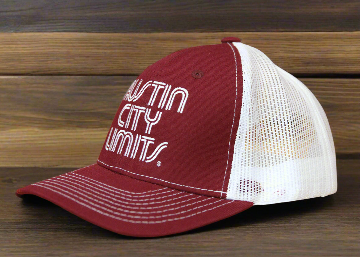 MAROON TRUCKER HAT WITH WHITE ACL LOGO