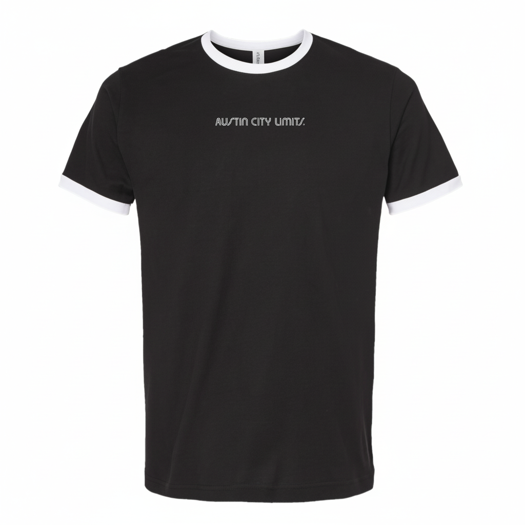 BLACK UNISEX RINGER T-SHIRT WITH WHITE ACL LOGO – Austin City Limits BLACK UNISEX RINGER T-SHIRT WITH WHITE ACL LOGO – Austin City Limits