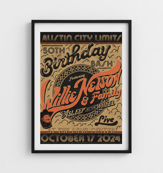 S50 - WILLIE NELSON AND FAMILY WITH ASLEEP AT THE WHEEL POSTER