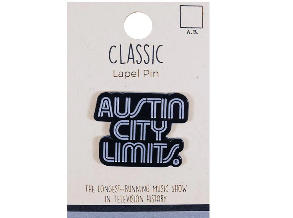 BLACK AND WHITE AUSTIN CITY LIMITS LAPEL PIN