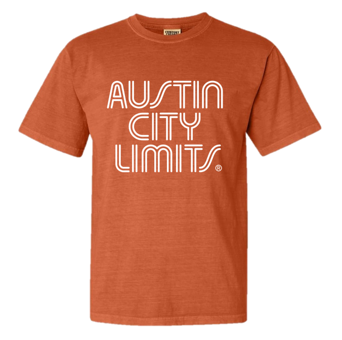 BURNT ORANGE UNISEX T-SHIRT WITH WHITE LOGO