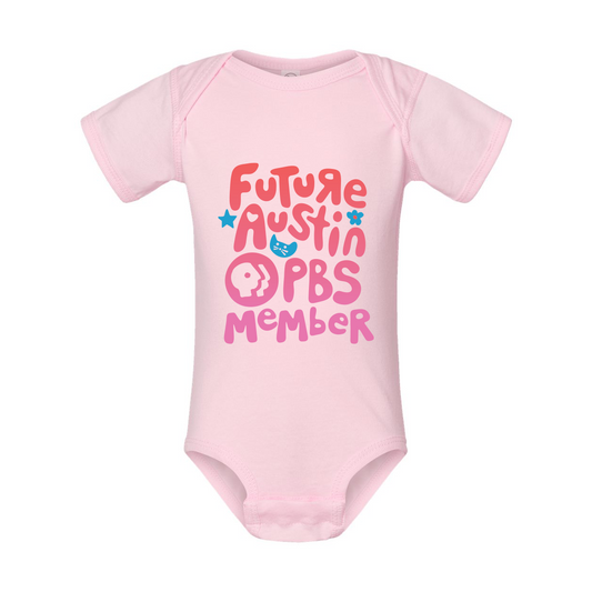 FUTURE AUSTIN PBS MEMBER ONESIE PINK