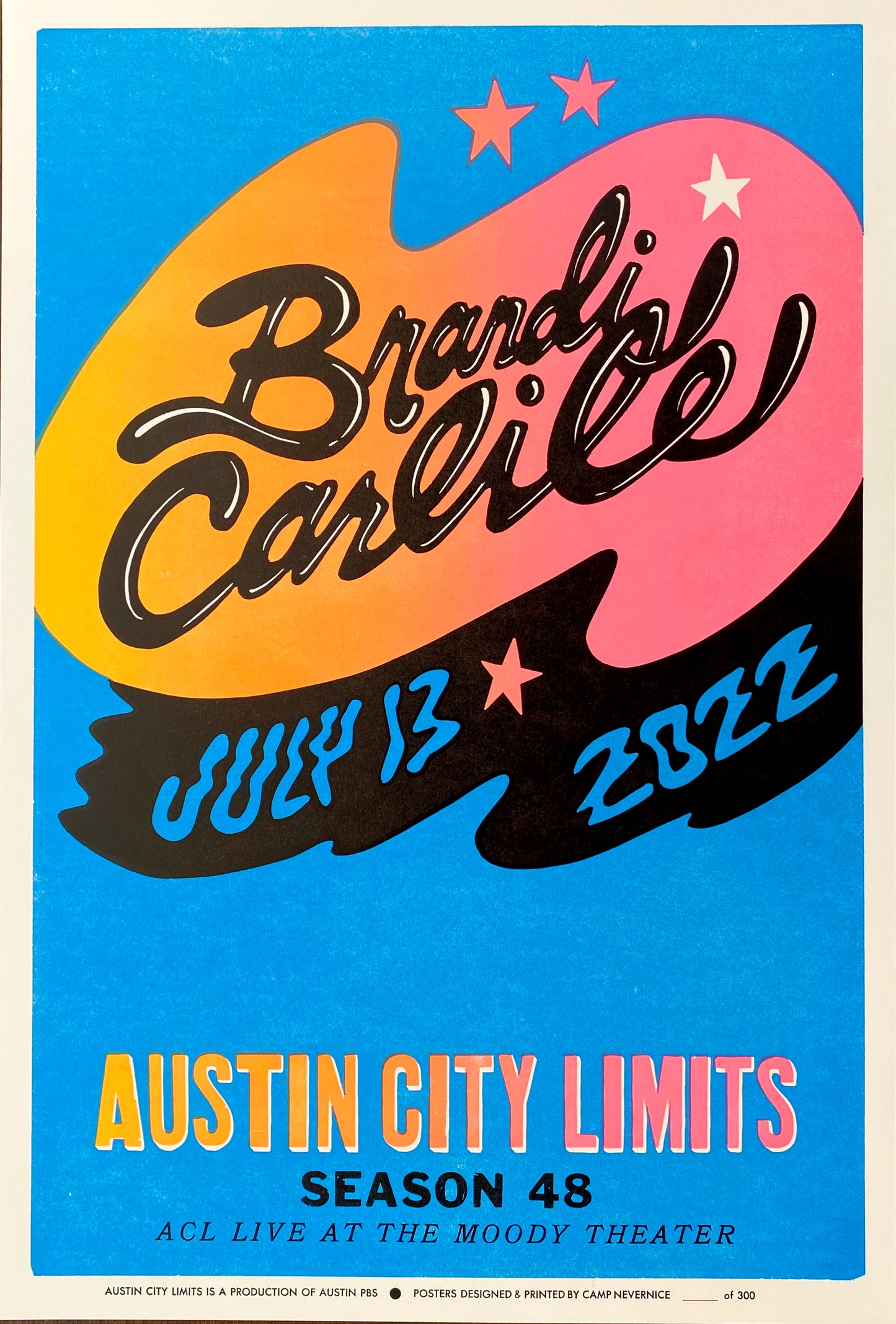 Promotional poster for Brandi Carlile concert at Austin City Limits with colorful design elements.