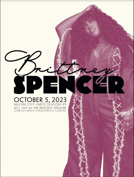 Promotional poster for a performance featuring Britney Spencer with a stylized text design.
