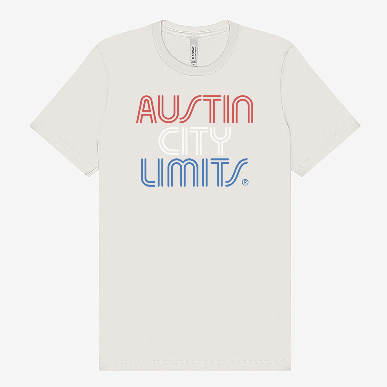 Official Austin City Limits Merchandise with a Red White and Blue Americana Logo