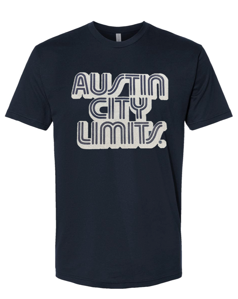 Acl Merchandise NAVY UNISEX T-SHIRT WITH RETRO WHITE ACL LOGO – Austin City Limits