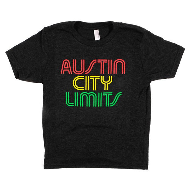 VINTAGE BLACK YOUTH T-SHIRT WITH RASTA ACL LOGO