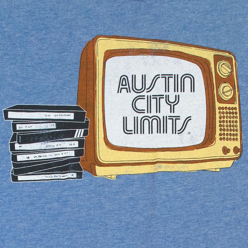 Sky Blue Unisex T-Shirt with ACL Logo and TV + VHS Tapes
