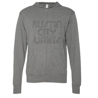 Heather Gray Unisex Zip Hoodie with Distressed Black ACL Logo