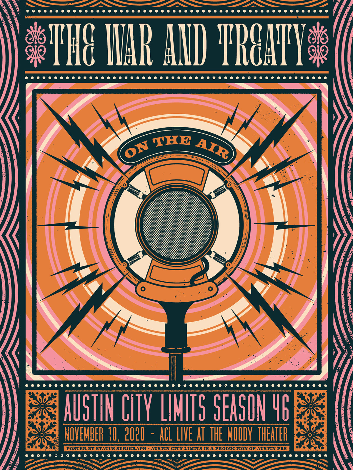 The War And Treaty Poster with microphone for Austin City Limits