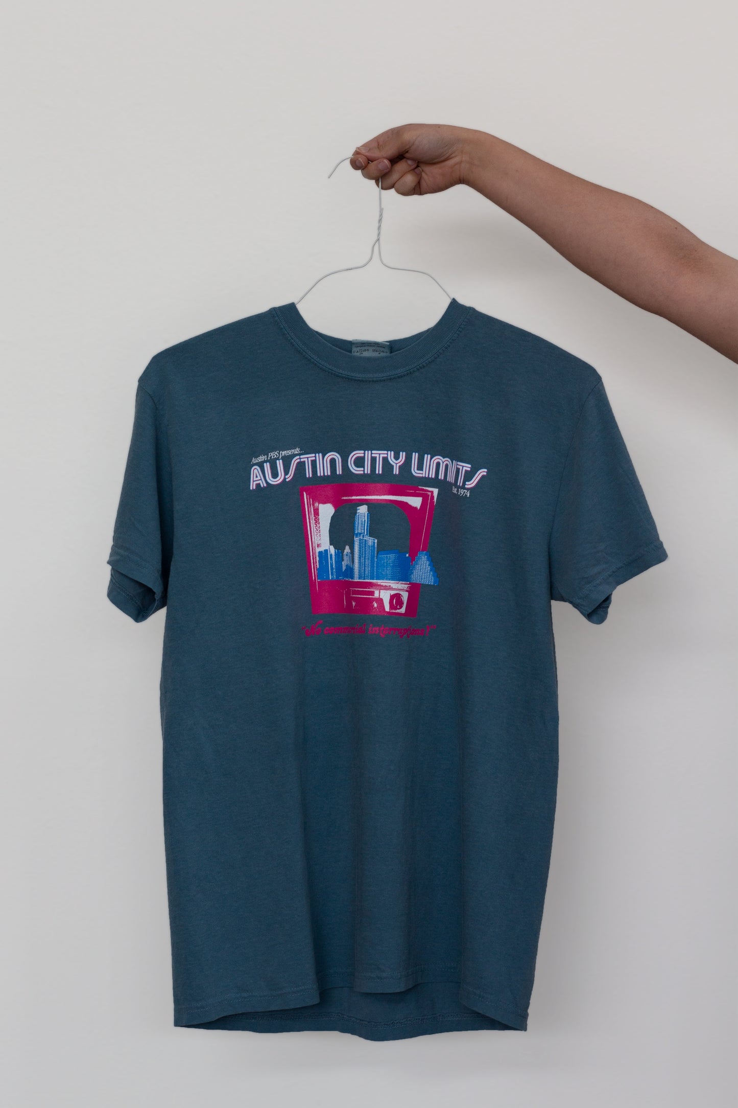 Ice Blue Unisex T-Shirt with Skyline + TV Logo