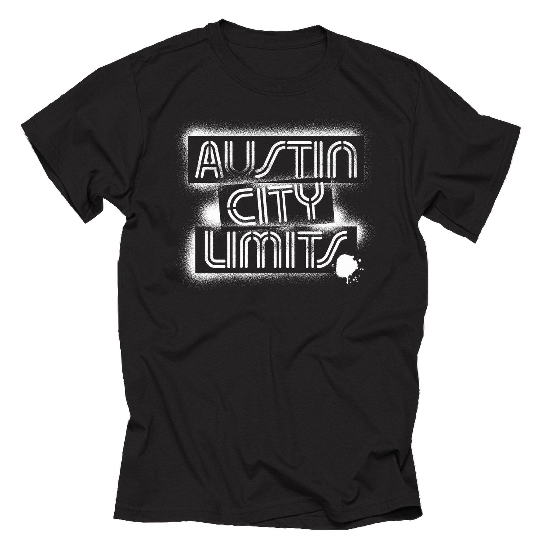 BLACK UNISEX T-SHIRT WITH WHITE STENCIL ACL LOGO