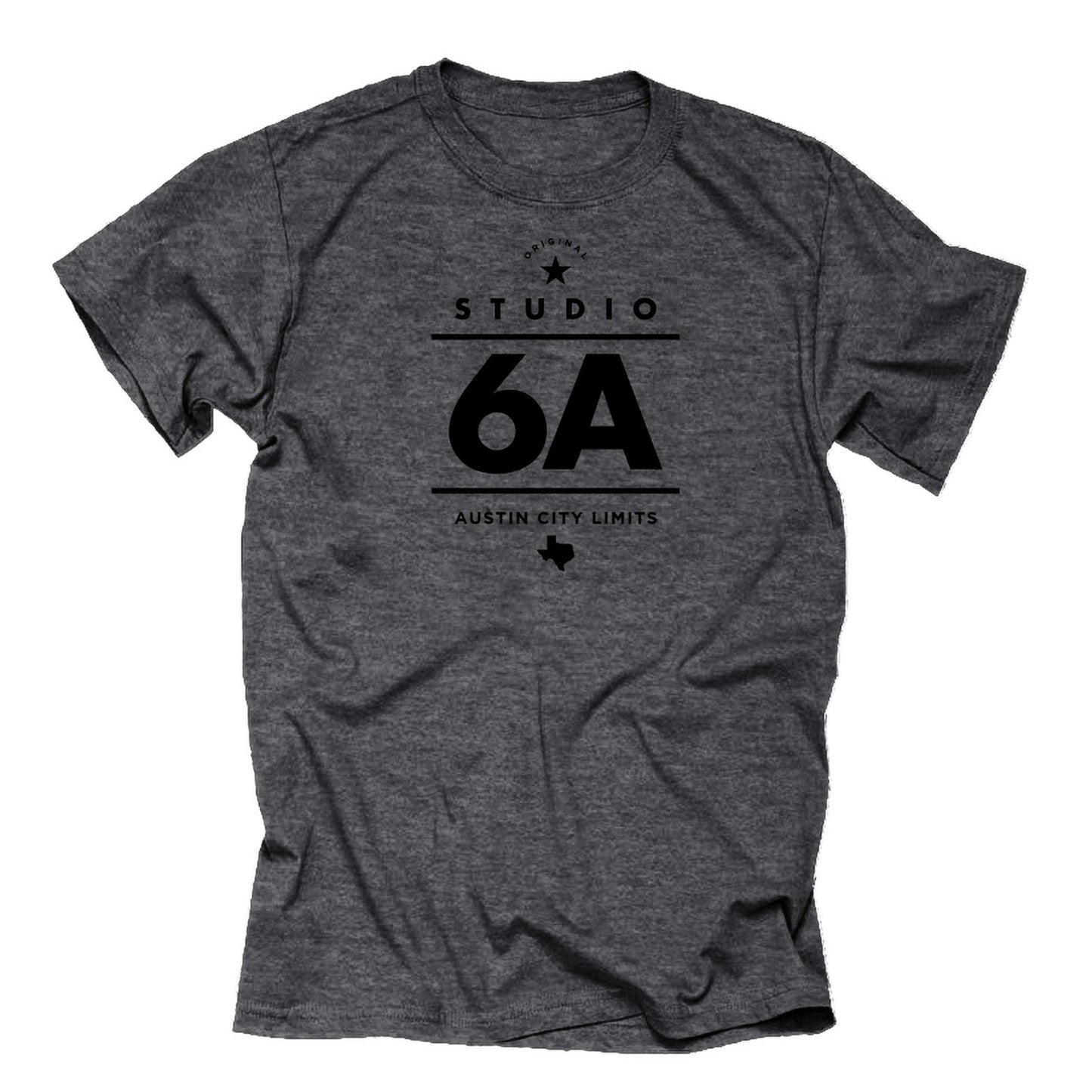 Dark Gray Unisex T-Shirt with Black Studio 6A Logo