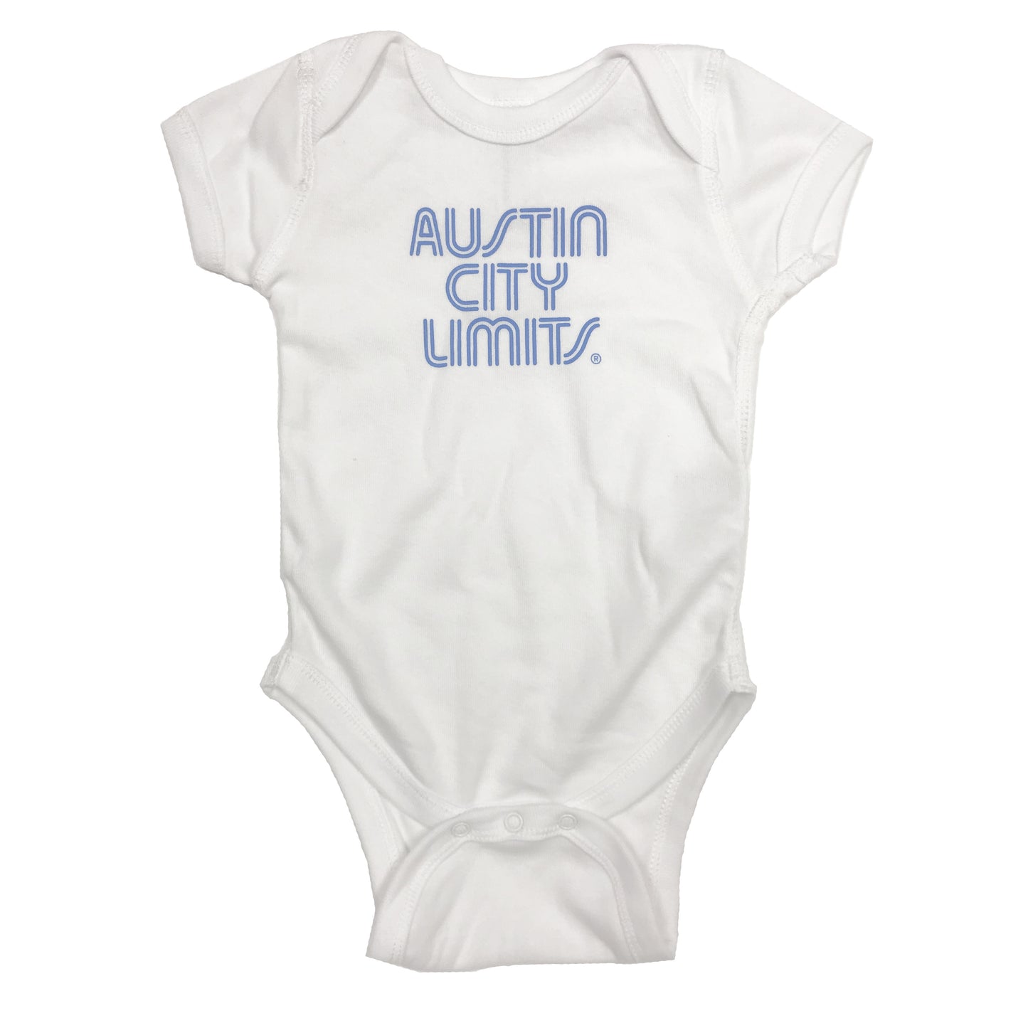 White Infant Bodysuit with Blue ACL Logo