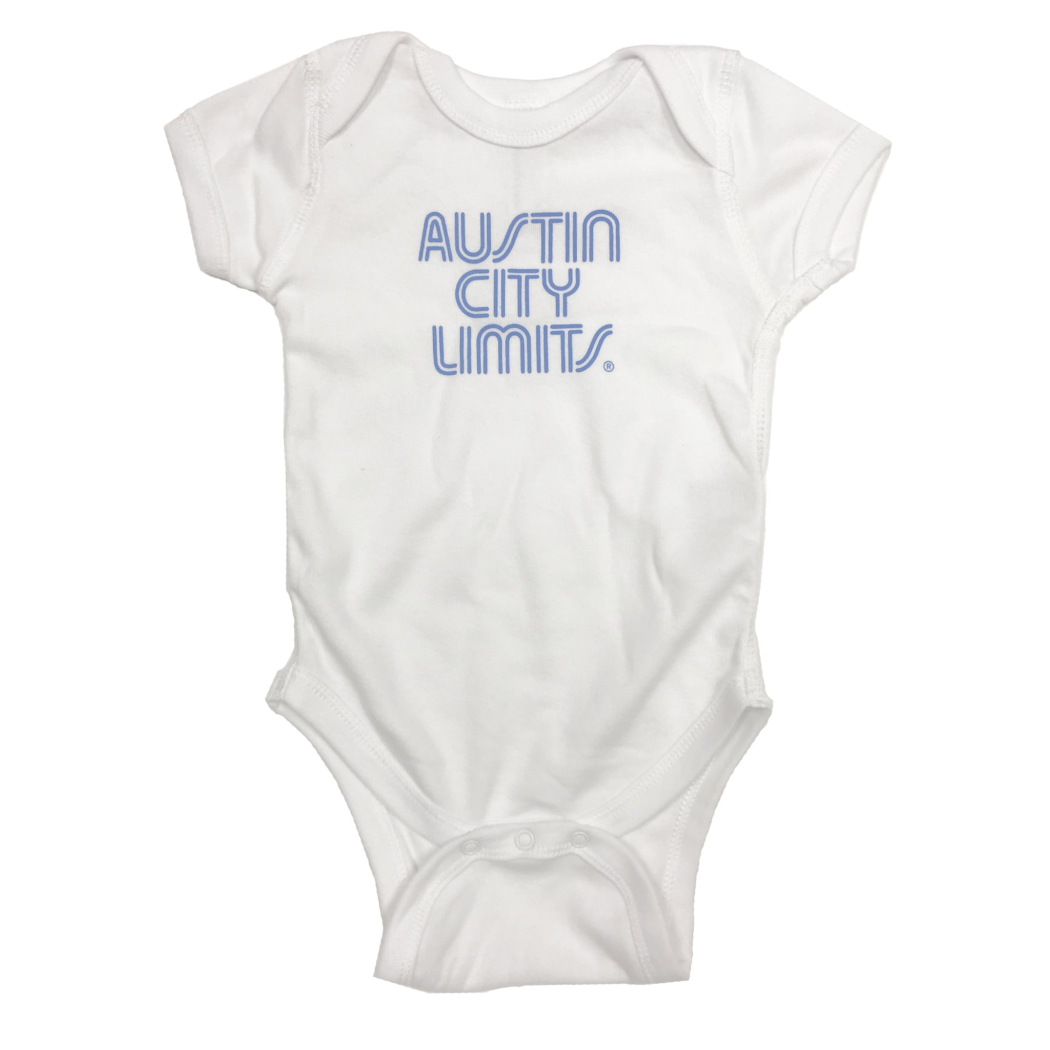 White Infant Bodysuit with Blue ACL Logo