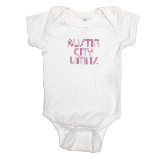 White Infant Bodysuit with Pink ACL Logo